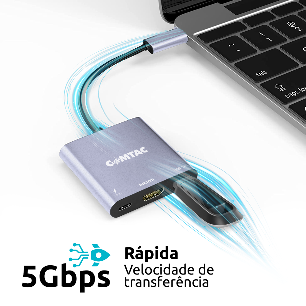 Thumbnail 7 do Adaptador de USB C para AV Digital Multiportas USB 3.0 + HDMI + USB C