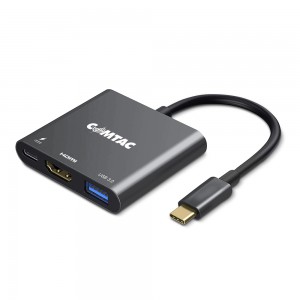 Adaptador de USB C para AV Digital Multiportas  USB 3.0 + HDMI + USB C