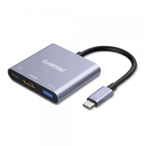 Adaptador de USB C para AV Digital Multiportas  USB 3.0 + HDMI + USB C