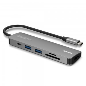 Docking USB-C Multiportas 6 em 1 - Linha Aluminium Comtac