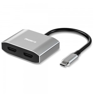 Conversor USB-C para HDMI Duplo - Linha Aluminium Comtac