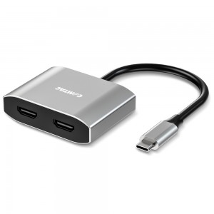 Conversor USB-C para HDMI Duplo - Linha Aluminium Comtac