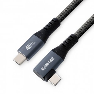 Cabo USB4 USB-C 90° 40Gbps 240W Thunderbolt 3/4 - PD 3.1 - 8K - 2 metros