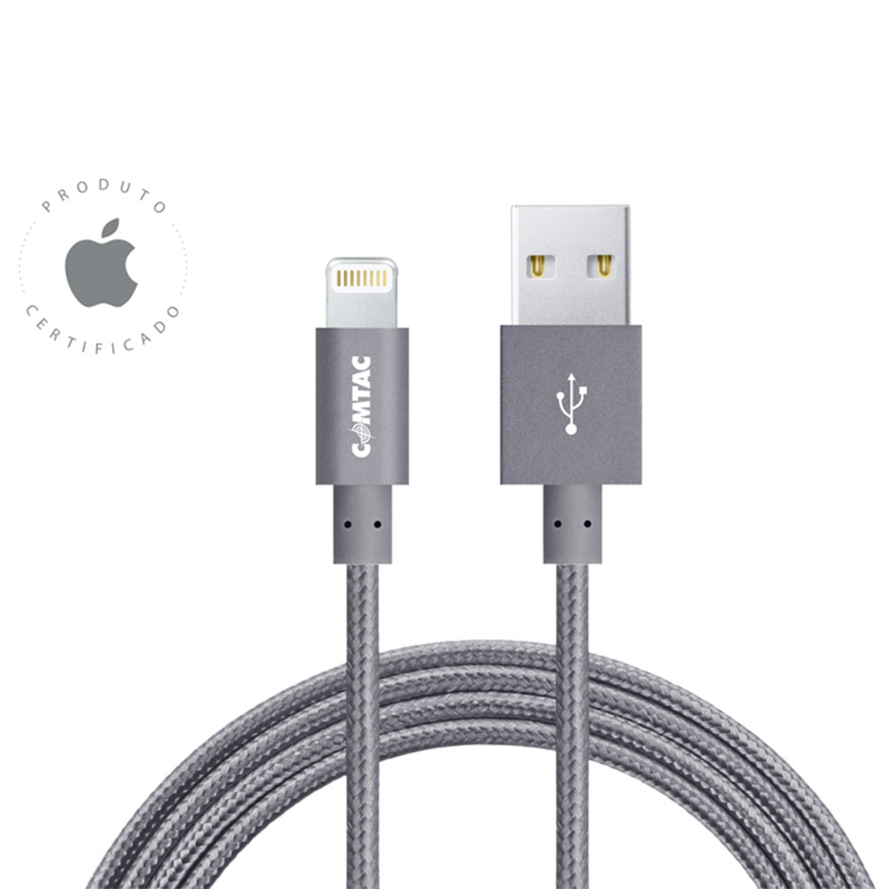 Thumbnail 1 do Cabo Lightning / USB com Certificação MFi Apple - Cinza Grafite - 1 Metro