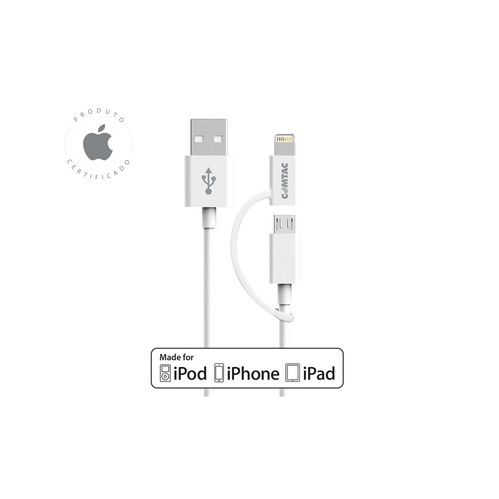 Thumbnail 1 do Cabo 2 em 1 - Lightning + Micro USB