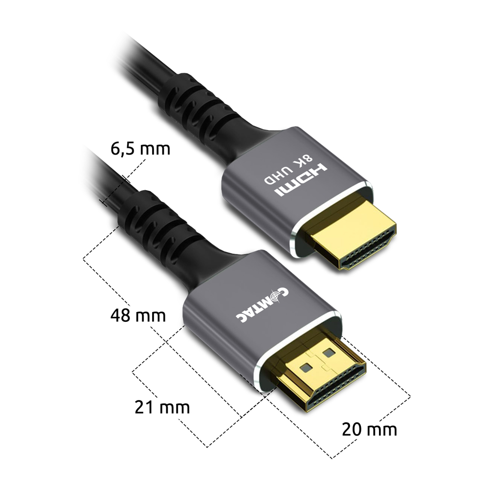 Thumbnail 8 do Cabo HDMI 8K Ultra High Speed Versão 2.1 com Condutor de Cobre e Conector de Metal - 2 metros