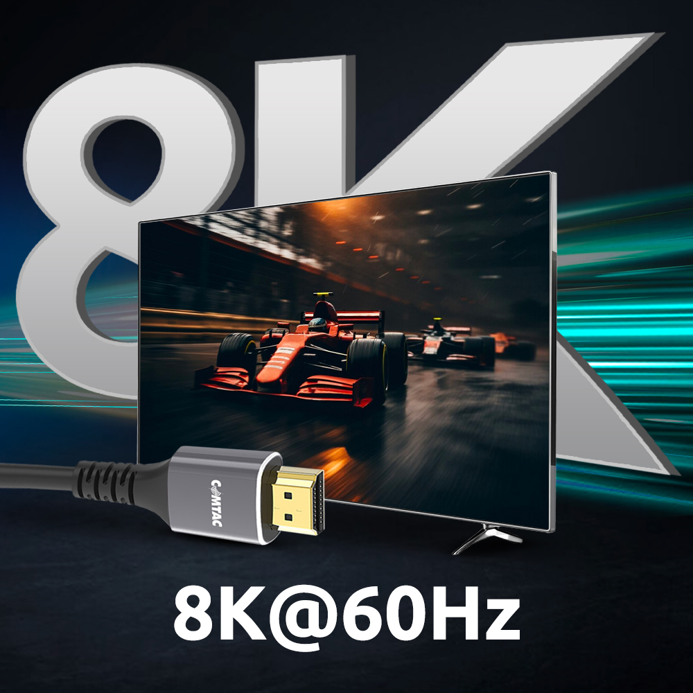 Thumbnail 2 do Cabo HDMI 8K Ultra High Speed Versão 2.1 com Condutor de Cobre e Conector de Metal - 2 metros