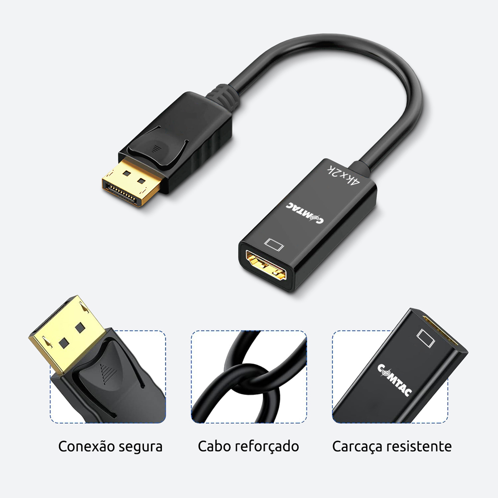 Thumbnail 6 do Conversor DisplayPort para HDMI 4K – 20 cm