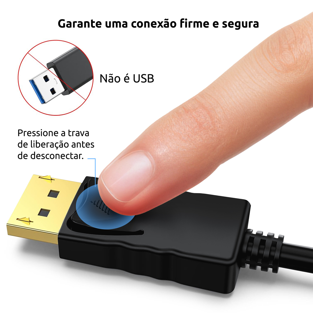 Thumbnail 4 do Conversor DisplayPort para HDMI 4K – 20 cm