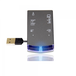 Leitor de cartões USB 2.0 Blue Shine + SIM card