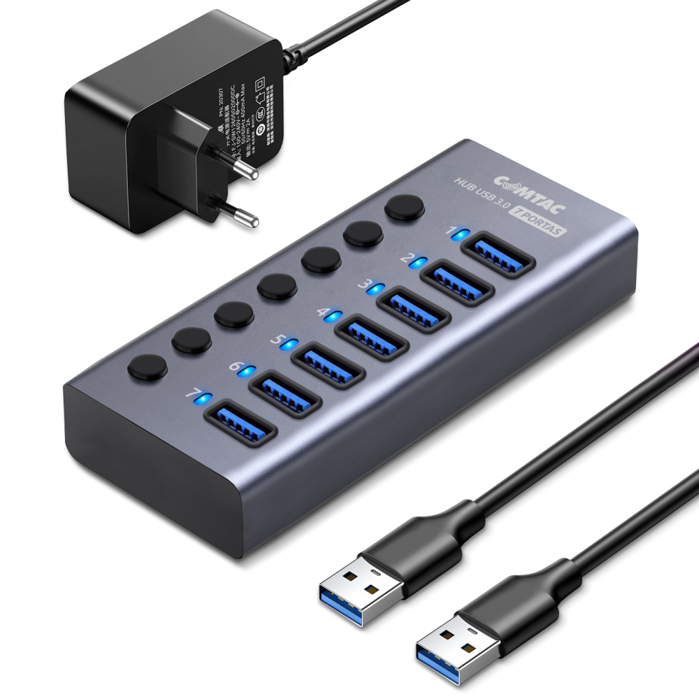 Thumbnail 1 do HUB USB 3.0 Power Switches 7 Portas