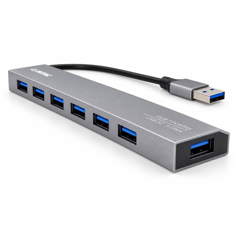 Thumbnail 2 do Hub USB 3.2 Gen 1 - 7 Portas - Linha Aluminium Comtac