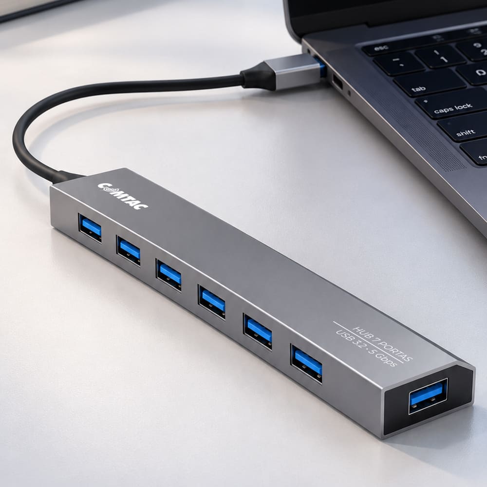 Thumbnail 6 do Hub USB 3.2 Gen 1 - 7 Portas - Linha Aluminium Comtac