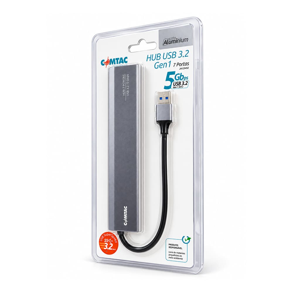 Thumbnail 8 do Hub USB 3.2 Gen 1 - 7 Portas - Linha Aluminium Comtac