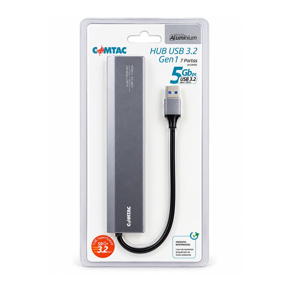 Thumbnail 9 do Hub USB 3.2 Gen 1 - 7 Portas - Linha Aluminium Comtac
