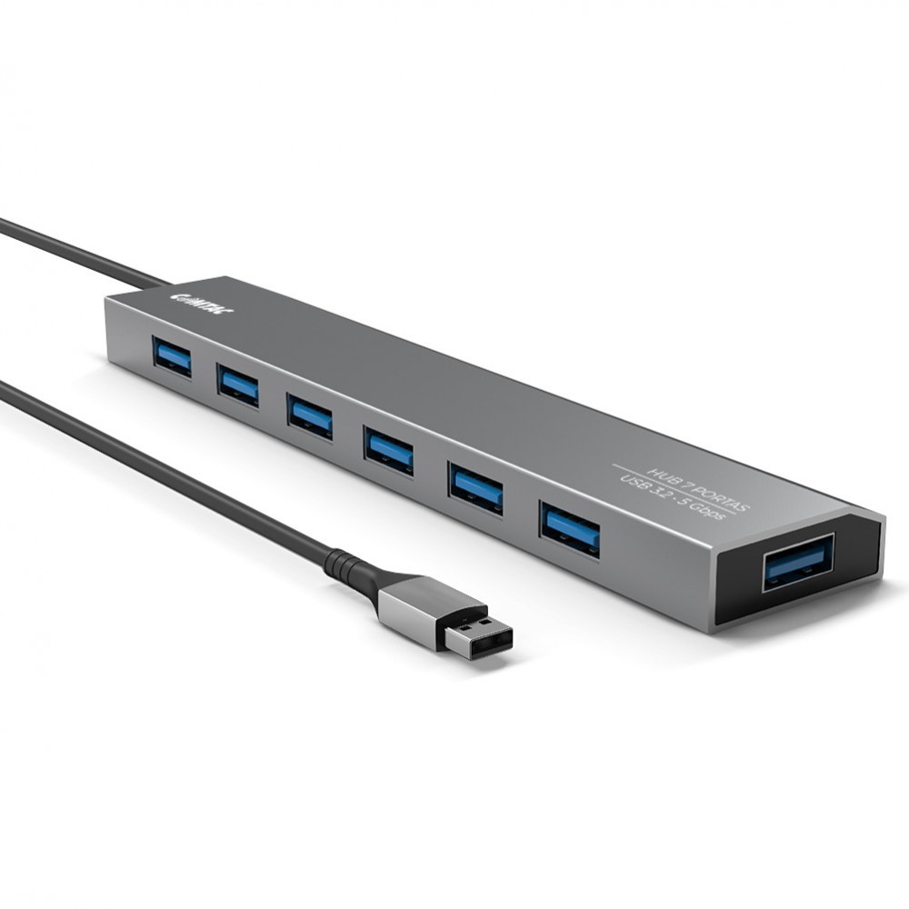 Thumbnail 1 do Hub USB 3.2 Gen 1 - 7 Portas - Linha Aluminium Comtac