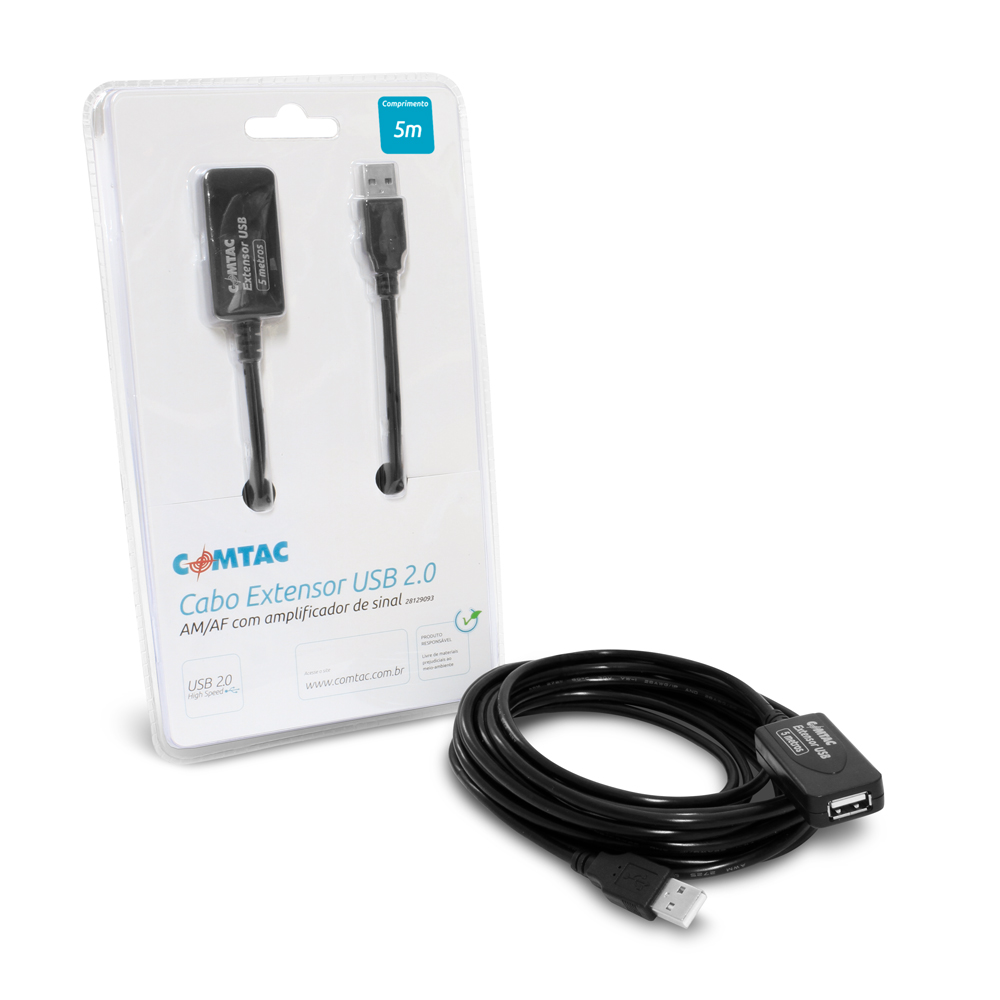 Thumbnail 1 do Cabo Extensor USB 2.0 AM/AF com Amplificador de Sinal - 5 metros