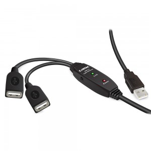 Cabo Extensor USB 2.0 - 01 AM / 02 AF com Amplificador de Sinal - 10 metros