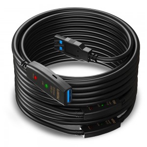 Cabo Extensor USB 3.0 AM AF com Amplificadores de Sinais 20 metros 