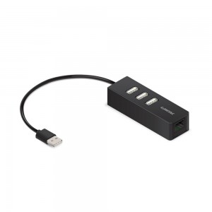 Conversor USB 2.0 -> LAN 10/100 com HUB USB 3 Portas