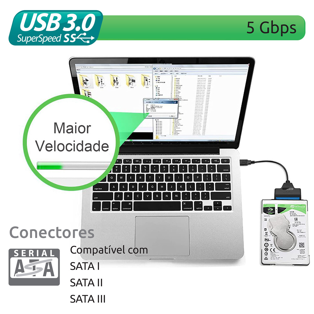 Thumbnail 8 do Cabo Conversor USB 3.0 Para SATA HDD SSD 2.5