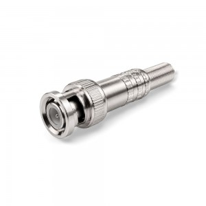 Conector BNC Macho com Mola e Parafuso 6 mm - Silver - 10 Unidades