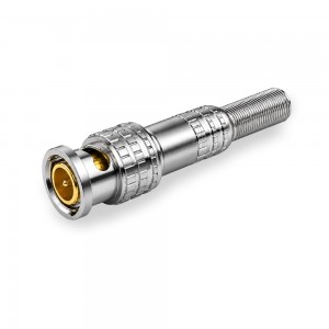 Conector BNC Macho com Mola e Parafuso 6 mm - Gold - 10 Unidades